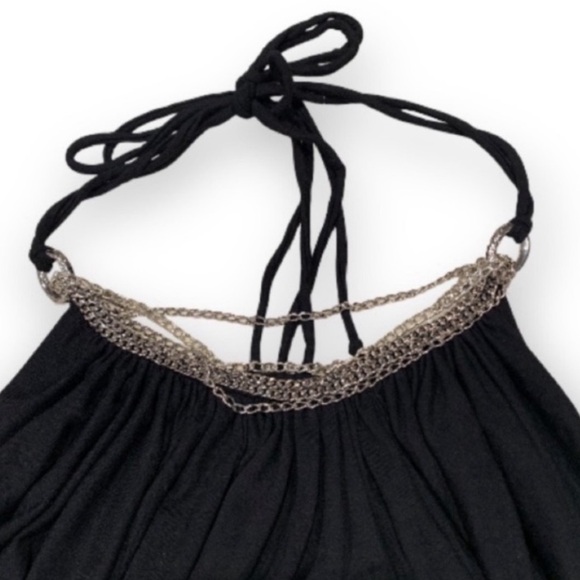 WHBM Black Halter Top with Chain Detail - Picture 3 of 6